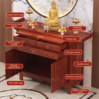Altar Table with Storage Drawers & Cabinets, Porch Tables with Pull-Out Storage Board, for Home Temple, Meditation Room, Living Room(88 * 48.8 * 108cm/34.6 * 19.2 * 42.5in)