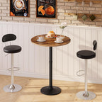 HOOBRO Round Bar Table, 35" Tall Pub Table, Cocktail Table with Base for Narrow Space, Bar Height Table for Kitchen, Easy to Assemble, Rustic Brown BF57BT01