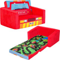 MallBest Kids Sofas Children's Sofa Bed Baby's Upholstered Couch Sleepover Chair Flipout Open Recliner(Red/Fire Truck)