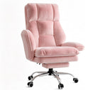 Big & Tall Office Chair, Wide Seat for Cross Legged Sitting & Pets, Teddy Fleece Reclining Chair w/Foot Rest, 400lbs Gaming Vanity Chair, 4 Colors