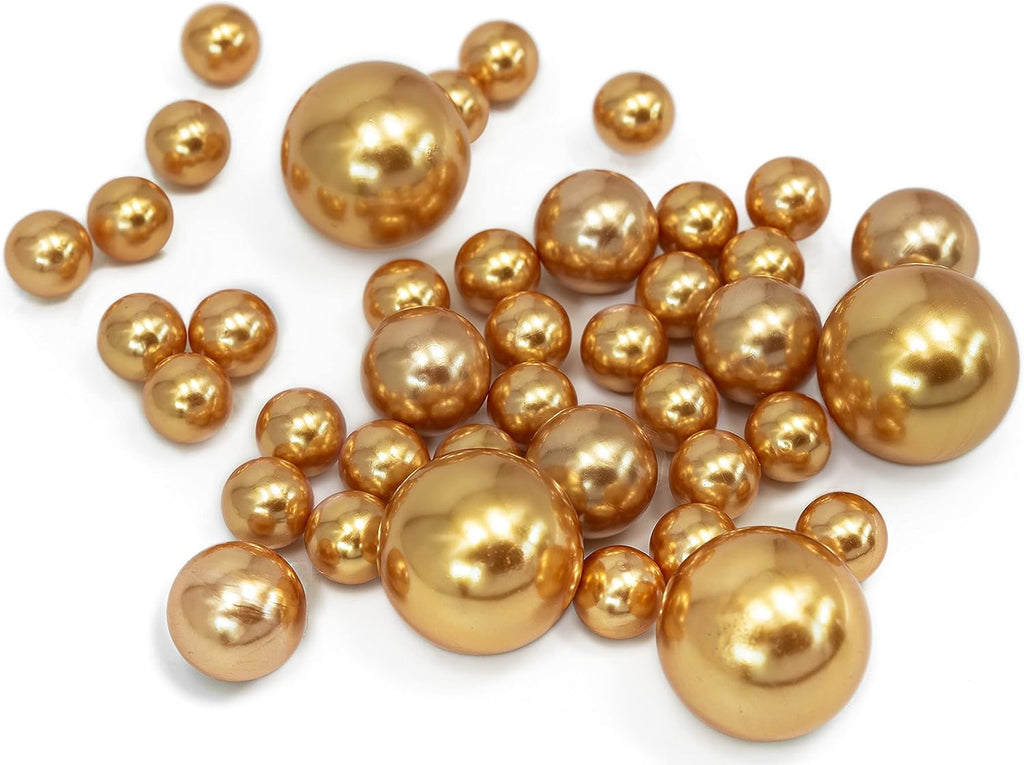 300 Floating Gold Pearls- Large Sizes- Fills 4 Gallons for Your Vases