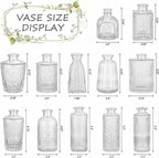 RUCKAE Glass Bud Vases Mini Flower Vase Small Vintage Vases for Centerpiece Table Wedding Decorations Home Decor Party(Transparent 32pack)