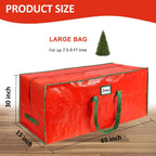 FUCDTEFC 9 Ft Christmas Tree Storage Bag, Large Heavy Duty Artificial Tree Bag with Reinforced Handles and Dual Zippers, Extra Large Waterproof Durable Storage Container for Xmas Trees (Red)