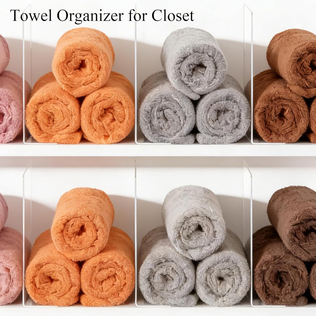 Shelf Dividers for Closet Organization: 10" Tall x 12" Deep Acrylic Closet Shelf Dividers for Clothes Sweater Purse - Clear Organizers and Storage Separators for Home Space Saver Enthusiasts