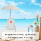 Gazaar Kids Beach Chair with Umbrella, Foldable Portable Camping Chair for Outdoor Activities, Lightweight Sturdy with Adjustable Sunshade (Squirrel)