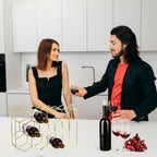 Countertop Wine Rack for 14 Bottles - Freestanding Modern Gold Wine Bottle Holder Stand for Kitchen, Bar, Pantry, No Assembly Required Space-Saving Design Cabinet & Counter Organizer Bottle Storage