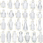 Glass Bud Vase Set of 32 pcs,Bud Vases in Bulk,Small Vases for Centerpieces, Mini Flower Vase Bulk for Rustic Wedding Home Table Decorations