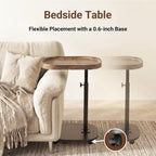 Adjustable Height TV Tray Table for Snack, Eating, Dinner or Laptop, 360°Rolling C Shaped End Table for Couch, Sofa, Chair, Bed, Perfect for Small Places, Livingroom, Bedroom