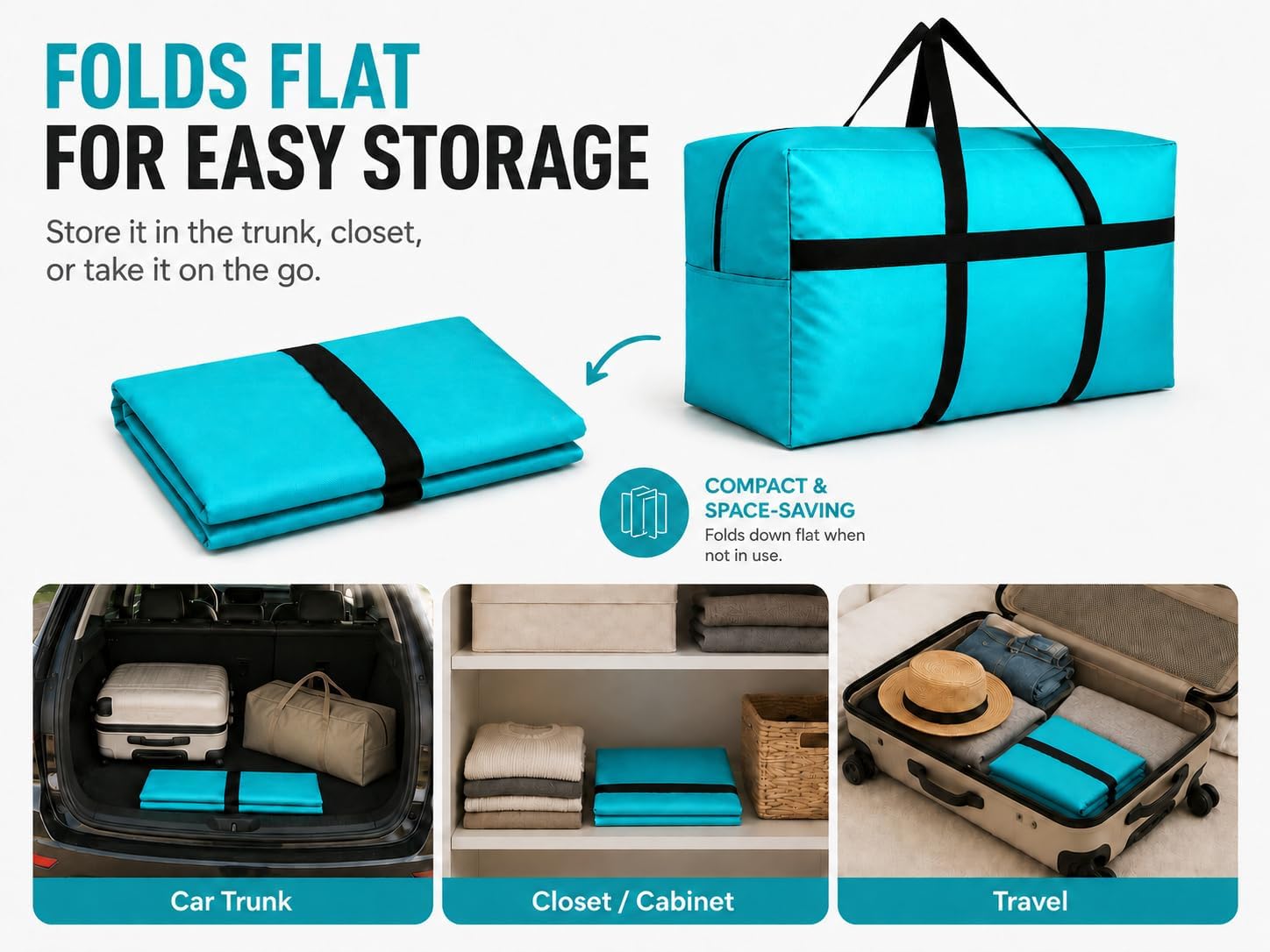 DoYiKe Extra Large Storage Duffle Bag with Zippers and Handles, Big Foldable Duffle Bag for Travel