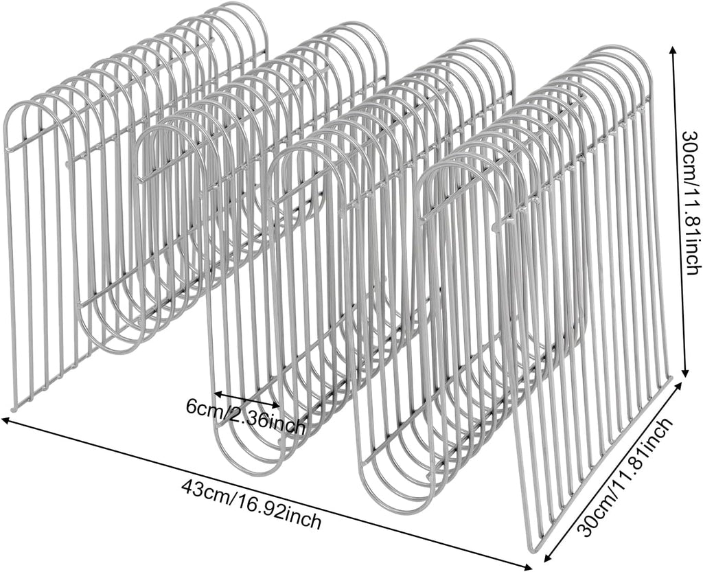 Metal Side Table,Creative Shape Bedside End Table with Magazine Rack,Wire Cube Storage Rack,Multi-Purpose Desktop Shelf for Compact Spaces,Living Bedroom Office Apartment (Silver, 16.92x11.8x11.8″)