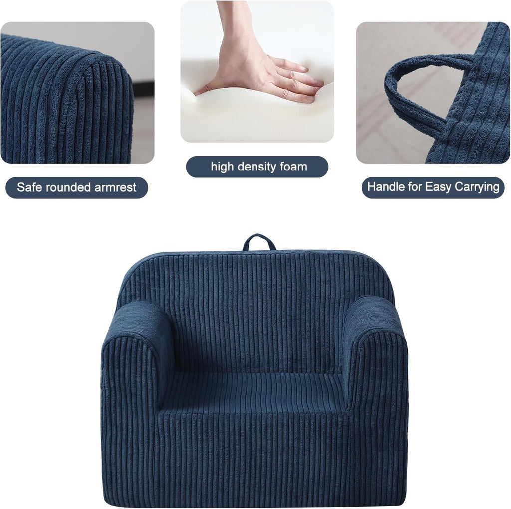 Getifun Foam Kids Sofa, Comfy Toddler Couch, Soft Toddler Armchair for Boys and Girls (Blue)