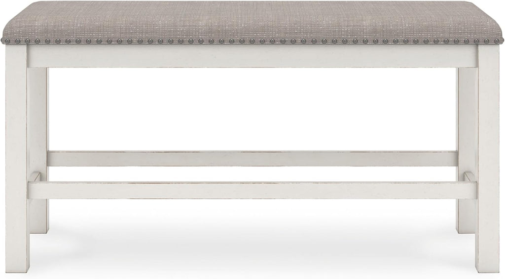 Signature Design by Ashley Robbinsdale 49" Counter Height Dining Bench, Antique White
