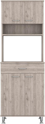 1-Drawer 1-Shelf Area Pantry with Adjustable Metal Legs Light Grey,Buffet Kitchen Sideboard,for Kitchen,Dining Room,23.6 * 13.9 * 66.5