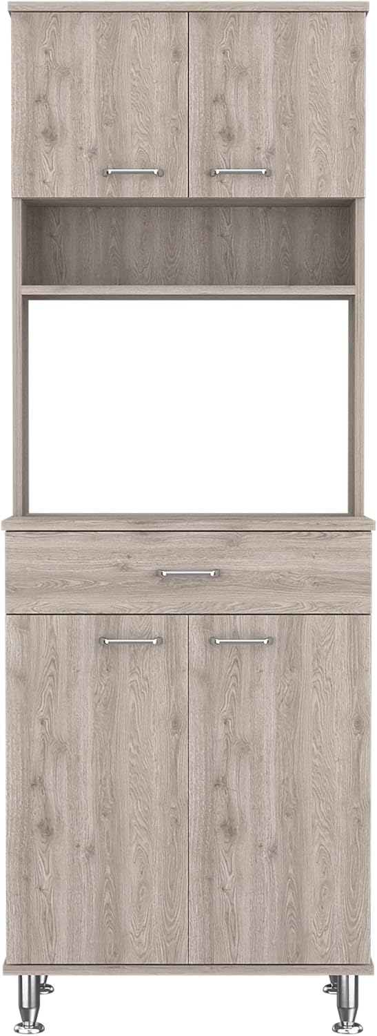 Kitchen Pantry,Two Door Cabinets, One Drawer, Four Adjustable Metal Legs,Home Coffee Cabinet,for Living Room,Dining Room,Kitchen,23.6 * 13.9 * 66.5
