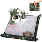 Pardick Repotting Mat for Indoor Plant 26"x26" Flowers Mushrooms Soil Change Mat Waterproof Planting Tray Colorful Mushrooms Foldable Succulent Potting Mat Gardening Gifts for Women Men Plant Lovers