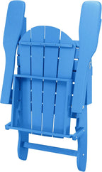 HDPE Laguna Outdoor Folding Poly Adirondack Chair (Set of 2), Pacific Blue