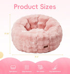 Hobestluk Bean Bag Chair with Portable Handle Donut-Shaped Large Bean Bag with Plush Cover for Living Room Bedroom or Reading Nook (Large, Pink)