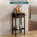 Wooden Meditation Altar Table, Design for Home Use, Tiered Display Shelves, Chinese-Style Cabinet Altar, for Home Shrines Ancestral Halls Temples(30cm/11.8in)