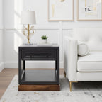 Bridgevine Home Nora Farmhouse Side Table with Drawer & Shelf, 22" End Table, Fully Assembled Storage Accent Table