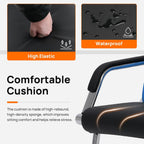 Waiting Room Chairs with Armrest, PU Leather Office Furniture, Lobby Conference Reception Chairs, Office Guest Seating for Clinic,Airport,Hospital,Barber,Salon,Bank (Blue & Black, 2-Seat)