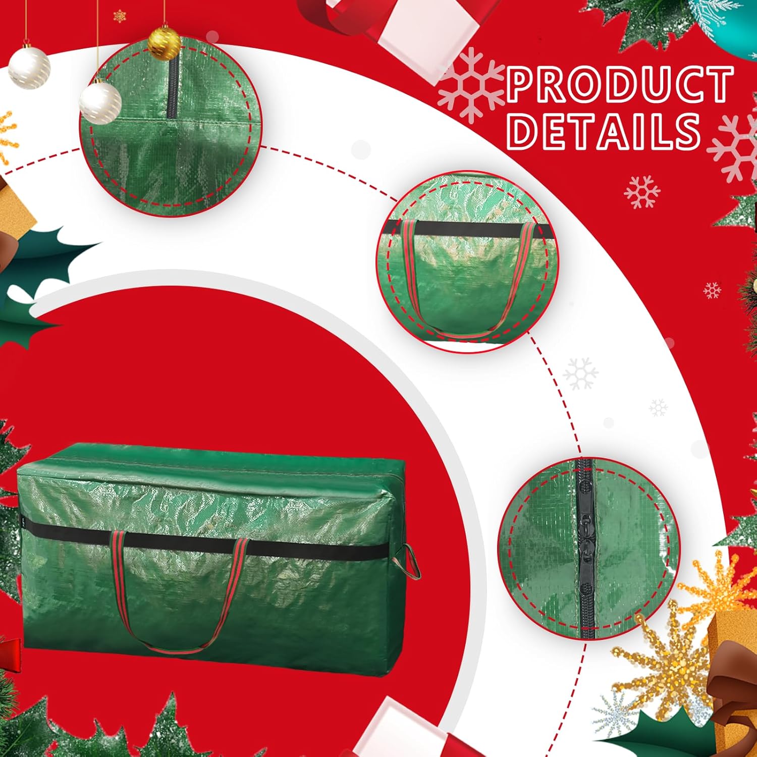 Christmas Tree Storage Bag 4FT/5FT Small Waterproof Tearproof with 4 Handles Easy to Transport/Organize Green 2 pack