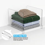 [Extra Tall Version] Clear Shelf Dividers for Closet Organization, 6 Pack Adjustable Acrylic Wardrobe Separator for Clothes, Purse, Kitchen & Bathroom Storage, Space Saving Closet Organizer 12 Inches