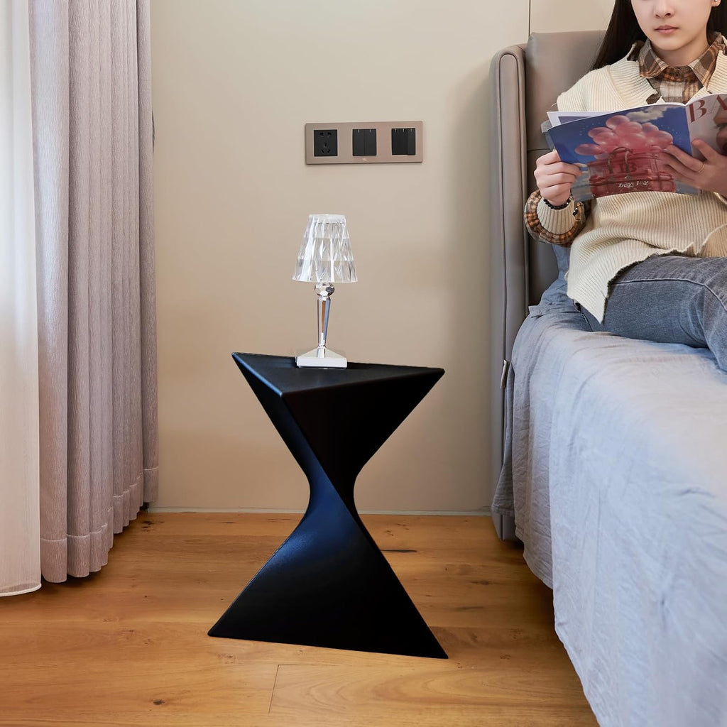 Sofa Side Table, Modern Vanity Side Table, Plastic Coffee Table, Bedside Table, Simple Decorative Table, Multipurpose End Table for Living Room (1, Black)