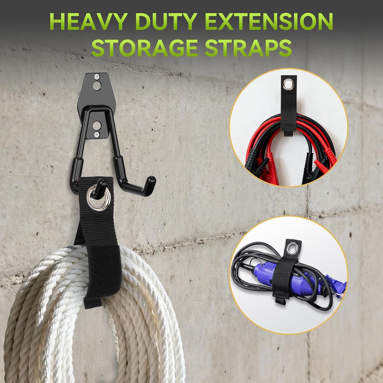 18 Pack Garage Hooks Heavy Duty, Utility Steel Garage Storage Hooks, Garage Organization System with Anti-Slip Wall Mount Hangers for Hanging Bike, Ladder, Garden Tools (Black)