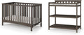 Child Craft London Crib and Changing Table Nursery Set, 2-Piece, Includes 4-in-1 Convertible Crib and Changing Table, Grows with Your Baby (Dapper Gray)