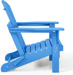 HDPE Laguna Outdoor Folding Poly Adirondack Chair (Set of 2), Pacific Blue