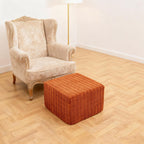 Asuprui Square Pouf Ottoman Foot Rest, Orange, 20x14 in,All-One Foam Filler | Footstool Ottoman,Stuffed Pouf Ottoman,All-One Foam Filler, Footrest,Beanbag Chair,Floor Pouf for Living Room Wedding Bedroom