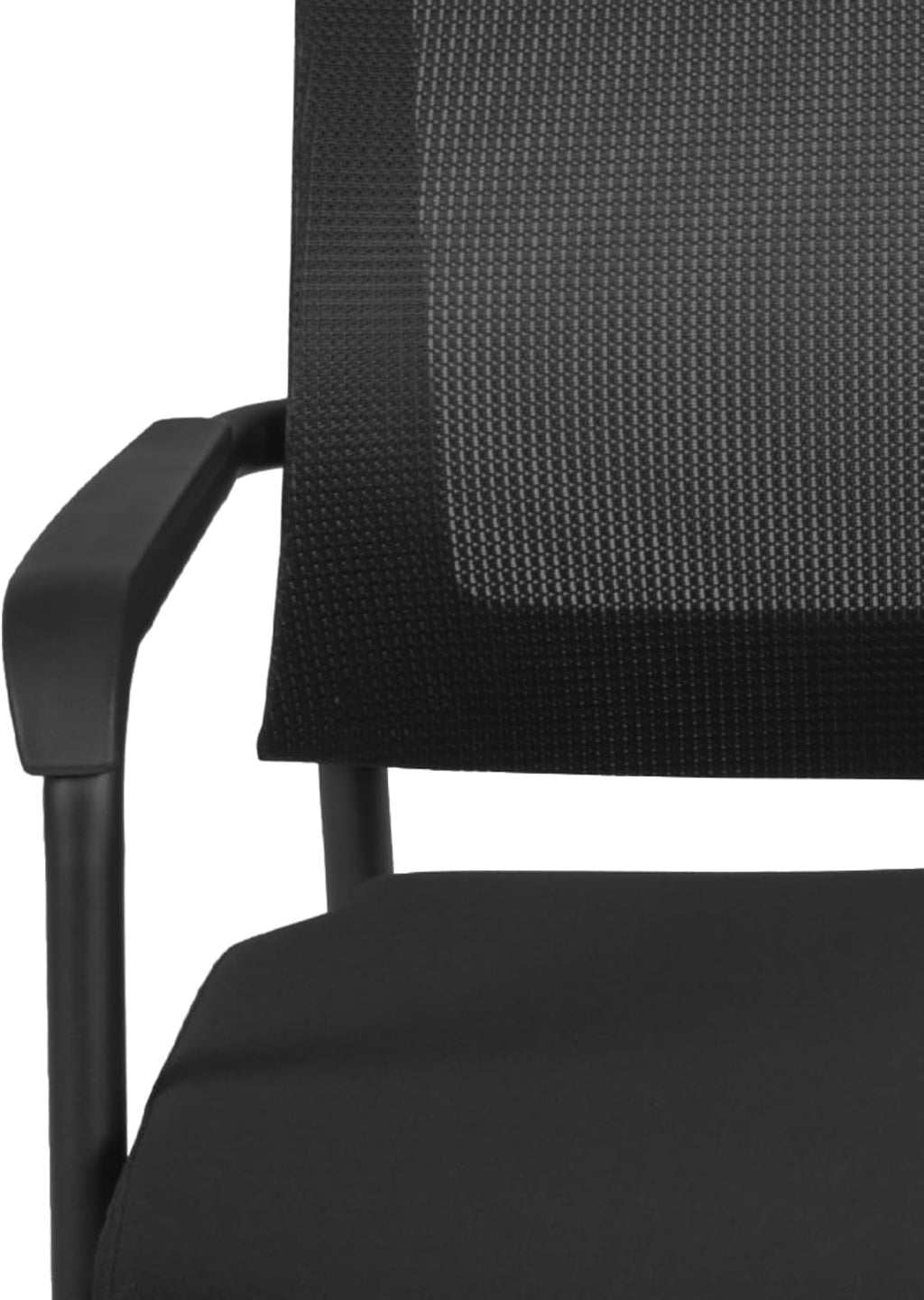 Romig Knight Multi-Purpose Mesh Side Chair with Casters – Ergonomic Rolling Guest Chair with Padded Seat & Arms for Office, Conference Room & Training Spaces (Black)