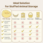 Stuffed Animal Bean Bag Storage, 37.01 x 38.19 Inch Transparent Plush Storage Chair, Heavy-Duty 0.35mm PVC Waterproof Organizer with 330lbs Capacity for Home Indoor Use