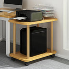 2 Tier Side Table,360 Degree Swivel Solid Wood Legs Easy Assembly Side Table Bedside Tables Open Shelf Sofa Small Tea Table for Living Room, Bedroom, Home Office Entryway, Farmhouse Wooden C
