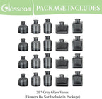 Glasseam Mini Bud Vases for Centerpieces: Clear Small Flower Vase Set of 20 Cute Tiny Glass Table Centerpieces Modern Wedding Birthday Party Baby Shower Dining Room Decoration Black Grey