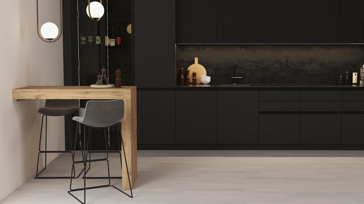 Mobili Fiver, Evolution Kitchen Peninsula 47.2 x 23.6 in, Rustic Oak, Made in Italy