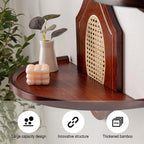 Wall Hanging God Shelf, Bamboo Prayer Offering Table, Chinese Personal Shrine Stand with Storage, for Living Room, Bedroom, Office(Rosewood Color,17.7 * 8.3 * 15.7in)
