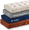 Custom Window Seat Cushion, Tufted Bench Cushions for Indoor Furniture, Velvet/Corduroy Bench Cushion, Customizable Shape/Size Bay Window Cushion, 4 Inch Thick, 30+ Colors
