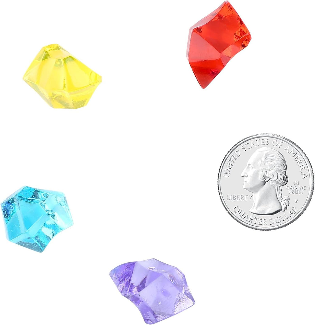 90PCS Multicolored Acrylic Fake Crushed Ice Rocks, Fake Diamonds Gems Plastic Ice Cubes for Crafts, Wedding Centerpieces, Vase Fillers, Home Decor, Table Scatter, Party Decorations