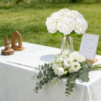 3 Pcs White Artificial Hydrangea Large Flowers 20" Real Touch Faux Hydrangea Flowers Latex Fake Flowers for Wedding Party Home Decor