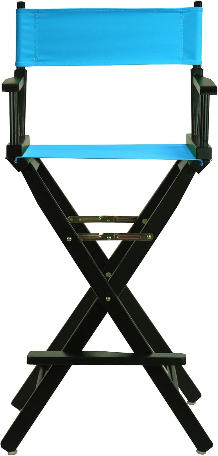Casual Home 230-02/021-27 Director Chair 30" - Bar Height BlackFrame/Turquoise Canvas