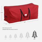 SONGMICS Christmas Tree Storage Bag, Holiday Tree Storage Container, up to 9 ft, Tree Holder Bag, Wear-Resistant 600D Oxford Fabric, Lightweight, Thick Handles, Red URXS003R01