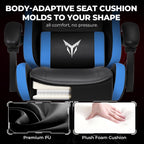 GTPLAYER Gaming Chair, Video Game Chairs Racing Style PC Game Chairs 350lbs for Adults - Padded High Back Ergonomic Reclining Silla Gamer, Linkage Armrest, Blue