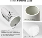 Ceramic Vases for Home Decor, Small Flower Vases Minimalist Style for Modern Table Fireplace Bedroom Kitchen Living Room Toilet Centerpieces Office Desk White