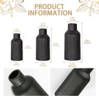 Bohemian Black Ceramic Vase - for Pampas Grass, Mantel, Bookshelf, Entryway and Living Room Decor (Black, Set of 3)