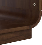 SAFAVIEH Furniture - Acres Accent Table - Walnut Wood & Glass Top - 2 Shelves - Ideal for Living Room, Bedroom, 20" W x 18" D x 23" H (ACC2329C)