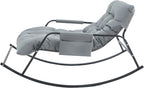 Extra Wide Upholstered Glider Rocking Recliner Chair, Modern Accent Chair with Technical Leather & Boucle Fabric for Living Room, Nursery & Bedroom