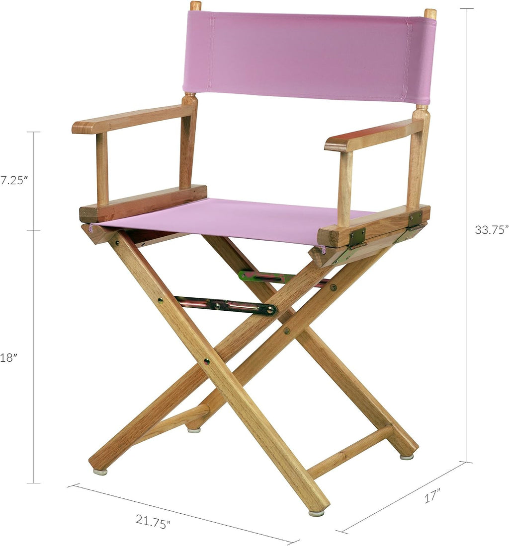 Casual Home 200-00/021-22 Director Chair 18" - Classic Height Natural Frame/Pink Canvas