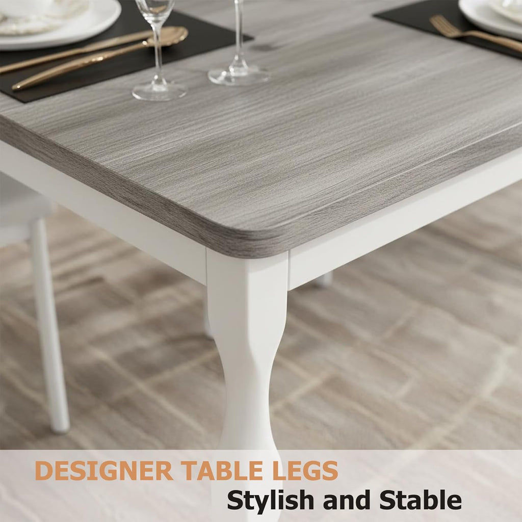 IDEALHOUSE Dining Table for 6, 71 Inch Rectangular Kitchen Table, Rustic Farmhouse Dining Room Table with Large Tabletop and Heavy-Duty Legs, Ideal for Dining Room or Kitchen, Gray