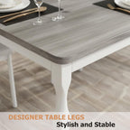IDEALHOUSE Dining Table for 6, 71 Inch Rectangular Kitchen Table, Rustic Farmhouse Dining Room Table with Large Tabletop and Heavy-Duty Legs, Ideal for Dining Room or Kitchen, Gray